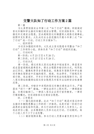 交警大队知了行动工作方案篇