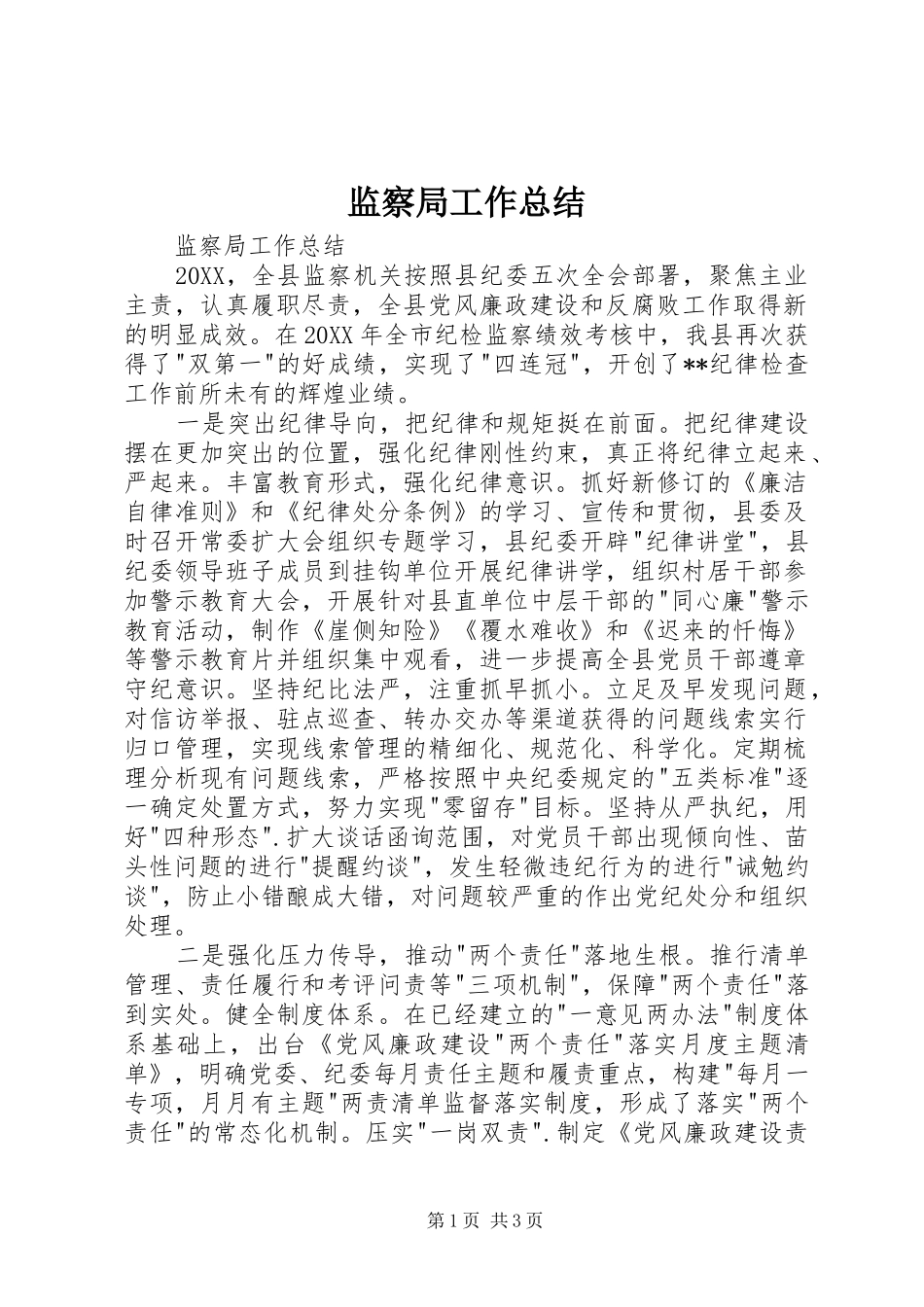 监察局工作总结_第1页