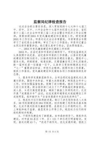 监察局纪律检查报告