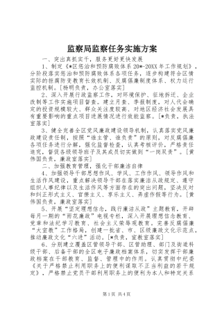 监察局监察任务实施方案