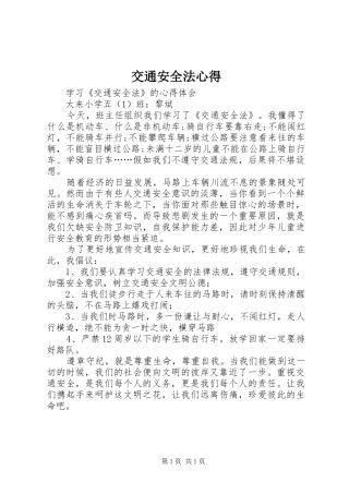 交通安全法心得