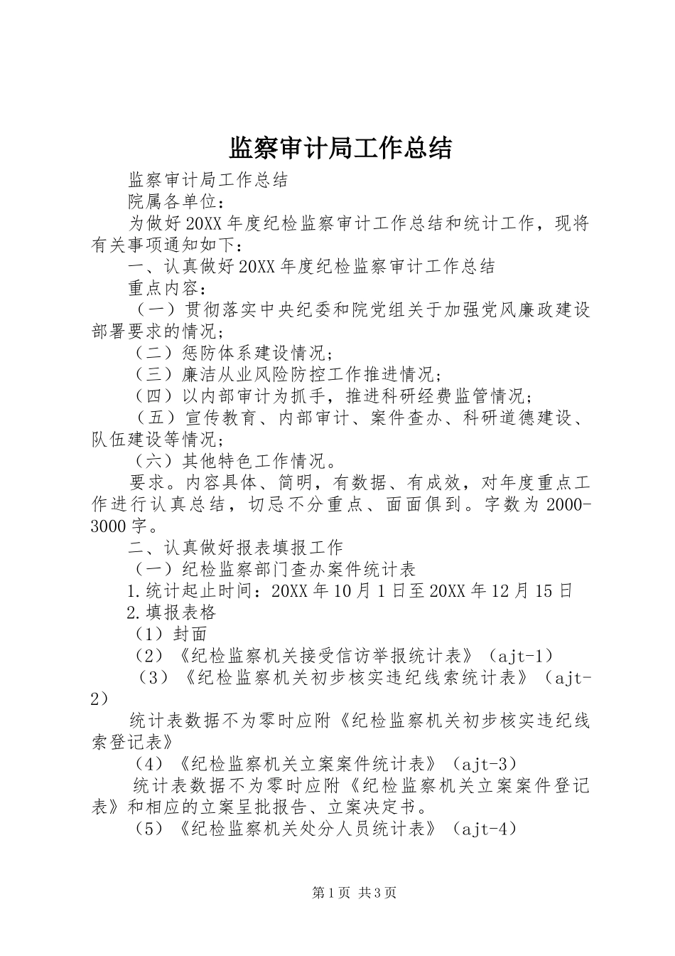 监察审计局工作总结_第1页