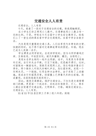 交通安全人人有责