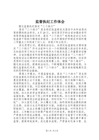 监督执纪工作体会