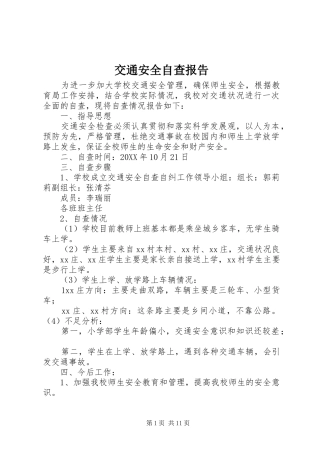 交通安全自查报告
