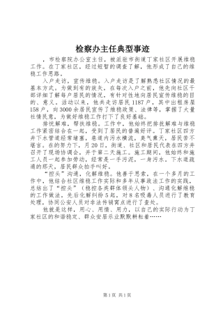 检察办主任典型事迹