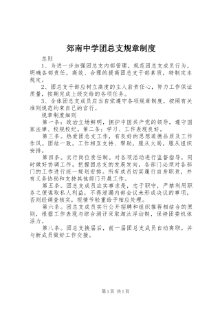 郊南中学团总支规章制度