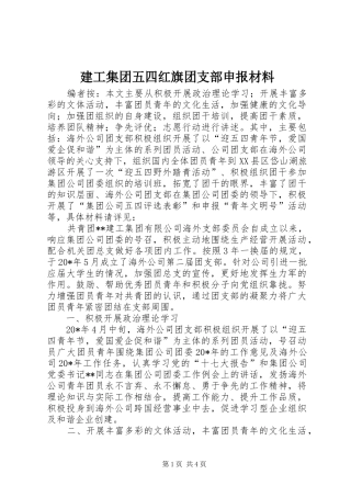 建工集团五四红旗团支部申报材料