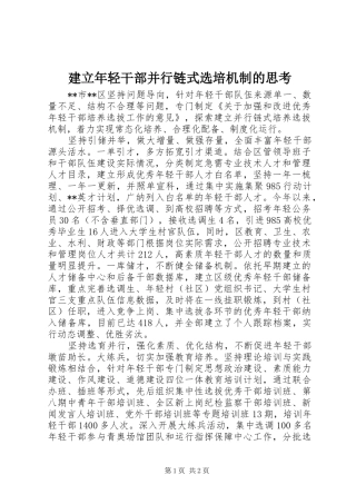 建立年轻干部并行链式选培机制的思考