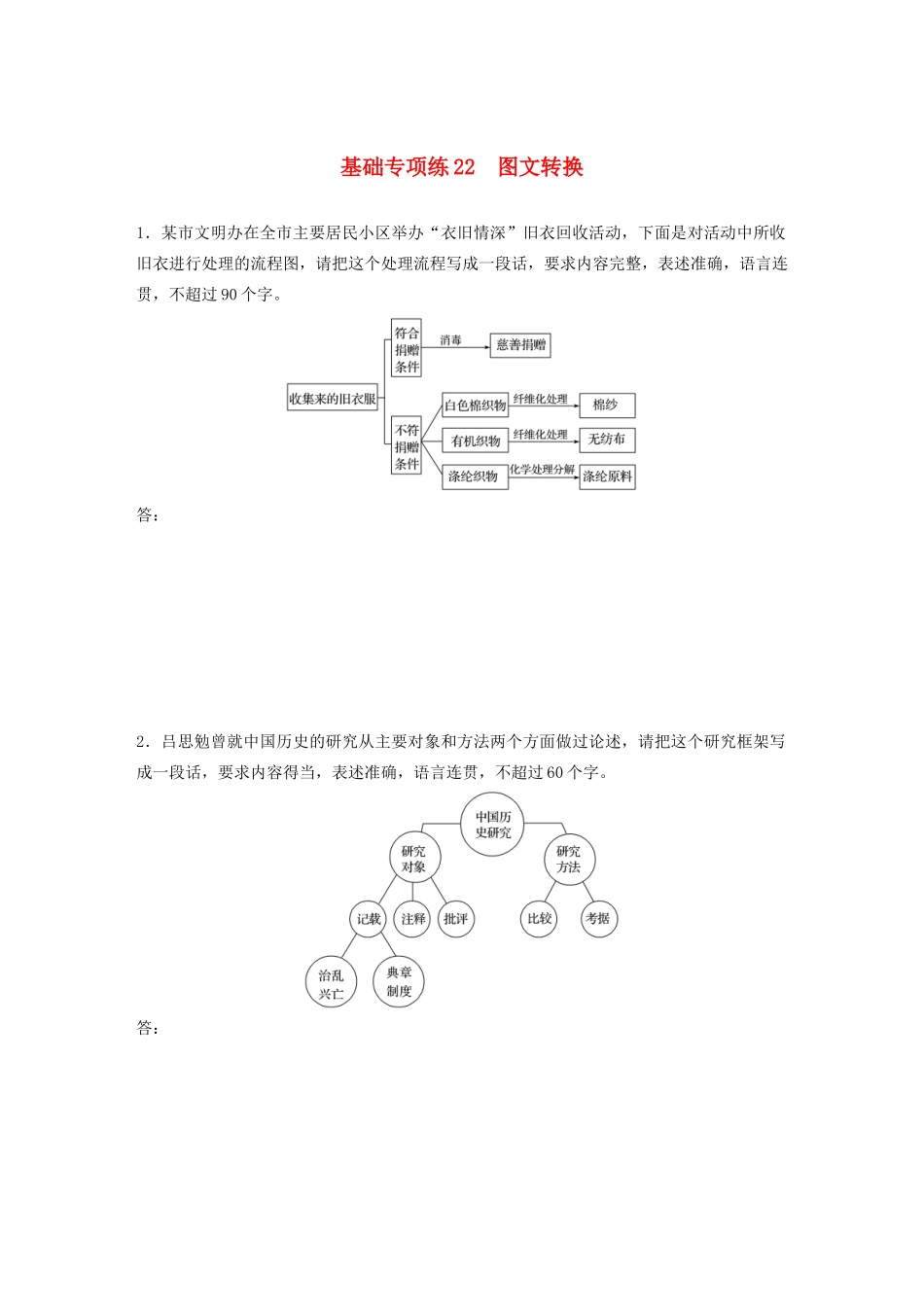 高考语文一轮复习 基础突破 第三轮基础专项练22 图文转换试题_第1页