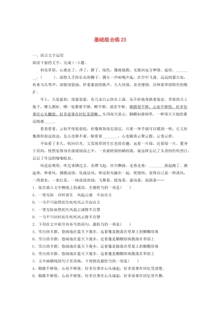高考语文一轮复习 基础突破 第三轮基础组合练23试题