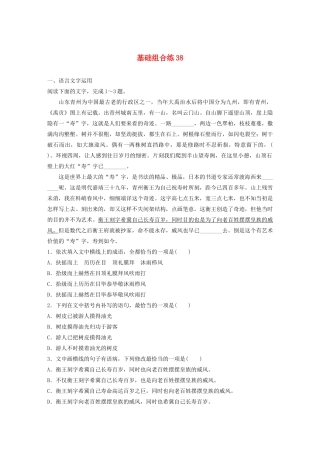 高考语文一轮复习 基础突破 第五轮基础组合练38试题