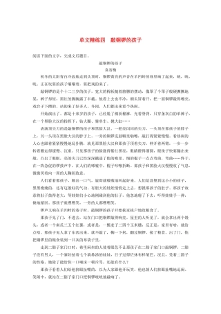 高考语文一轮复习 阅读突破专题五 文学类文本阅读 单文精练四 敲铜锣的孩子（含解析）试题