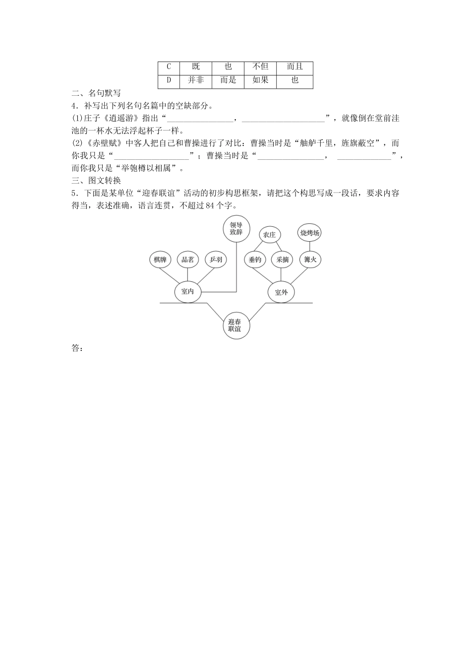 高考语文专题复习 模块六 语基 默写 语言表达 第50练 语言基础知识名句默写图文转换（3）试题_第2页