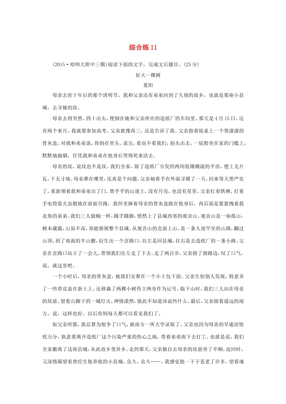 高考语文大二轮总复习 综合练11试题_第1页