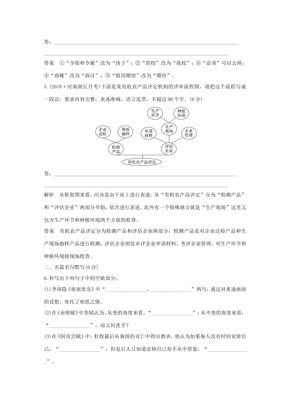 高考语文二轮复习 精编冲刺组合练22 语言文字运用名篇名句默写古代诗歌阅读作文立意试题_第3页
