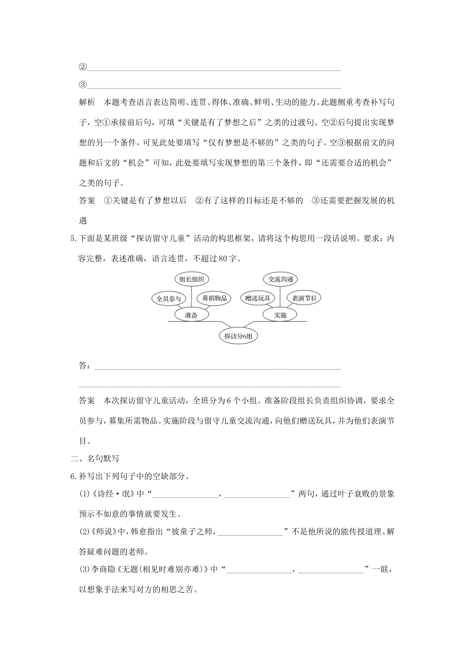 高考语文二轮复习 专题组合（十六）语言文字运用＋名句默写＋诗歌鉴赏（一）试题_第3页