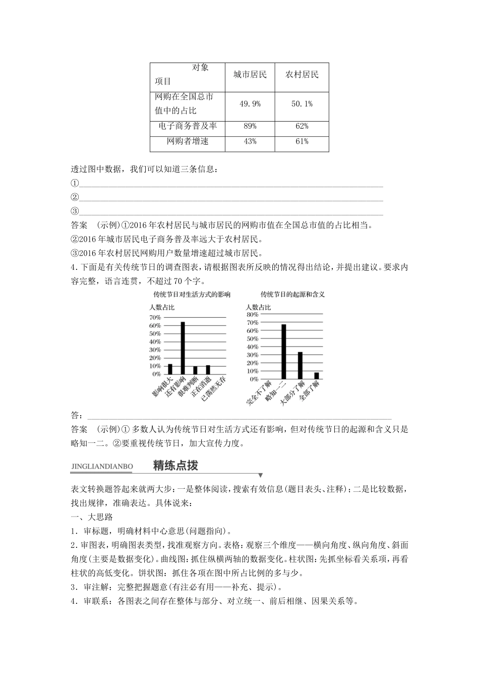 高考语文二轮复习第一章专题七 语言表达和运用 精练二十一 表文转换的大思路与小细节试题_第2页
