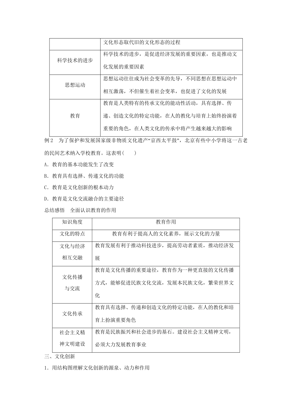 高二政治暑期作业 复习方法策略15讲 第10讲 如何突破“文化传承与创新”的三热点试题_第3页