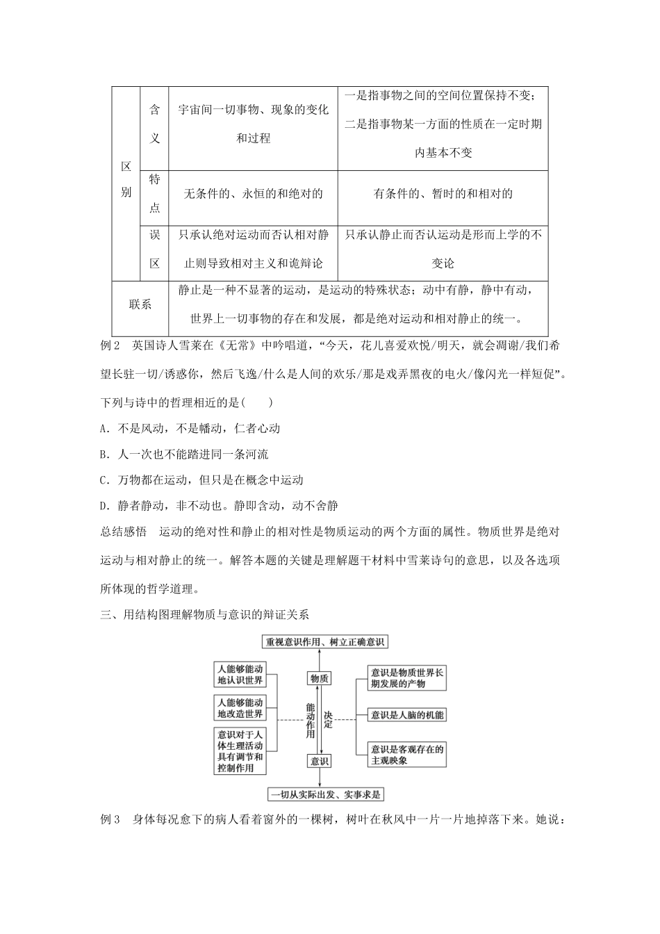 高二政治暑期作业 复习方法策略15讲 第13讲 全面把握辩证唯物主义唯物论和认识论的“辩证关系”试题_第2页