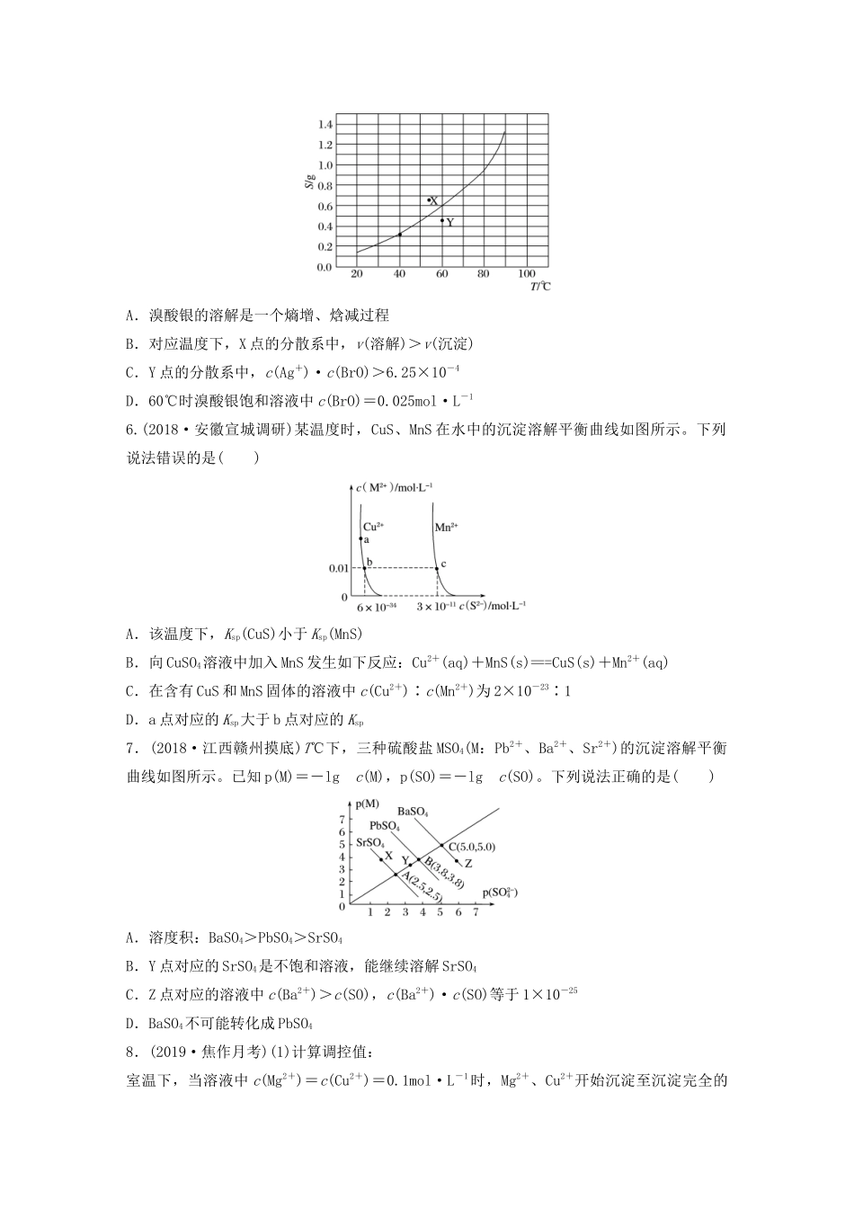 高考化学大一轮复习 第八章 水溶液中的离子平衡 微考点62 溶度积常数及溶解平衡图像分析（含解析）试题_第2页