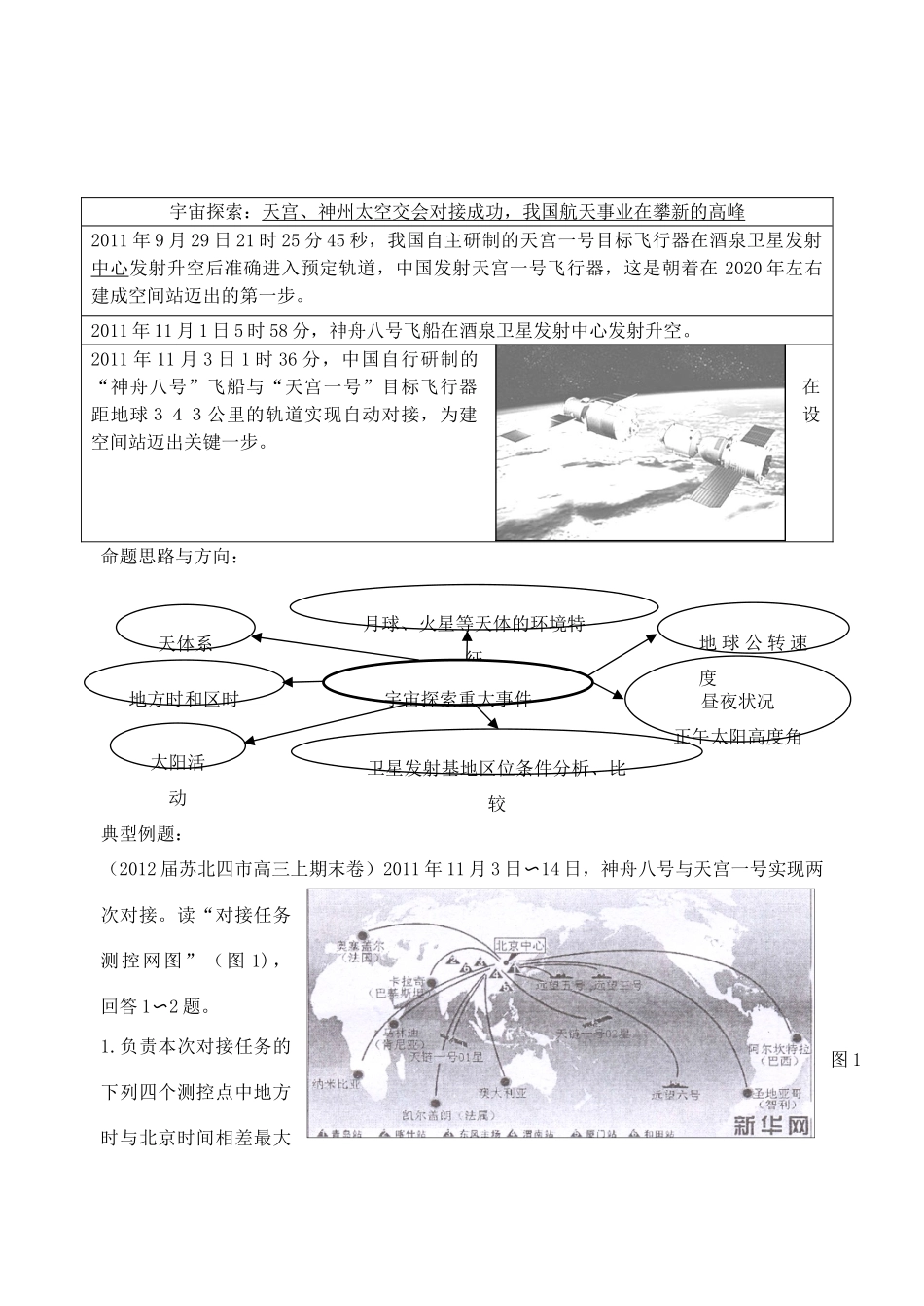 高考地理《航天发射与科考》鲁教版必修3_第1页