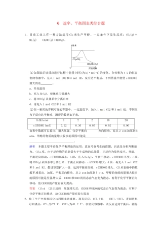高考化学 专题六《速率、平衡图表类综合题》训练提升