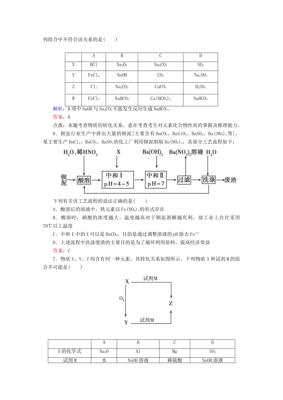 高考化学二轮复习 知识点总结 化工生产流程、无机物的判断_第3页