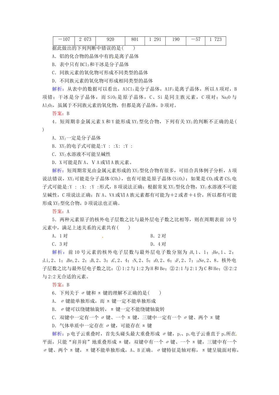 高考化学二轮复习 知识点总结 物质结构与性质_第2页