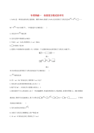 高考化学一轮复习 专项突破一 信息型方程式的书写试题