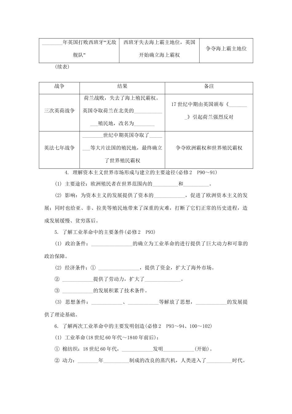 高中历史学业水平考试第14课时 新航路的开辟到世界市场的最终形成 人民版_第2页