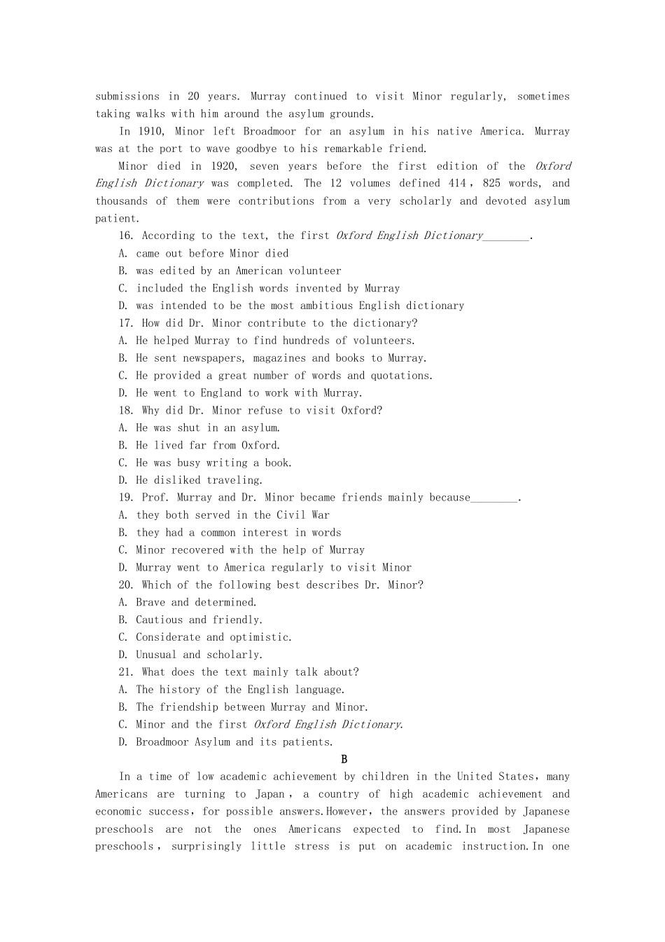 届高考英语一轮复习方案 作业手册（40） Unit 5 Meeting your ancestors（含解析） 新人教版选修8_第3页