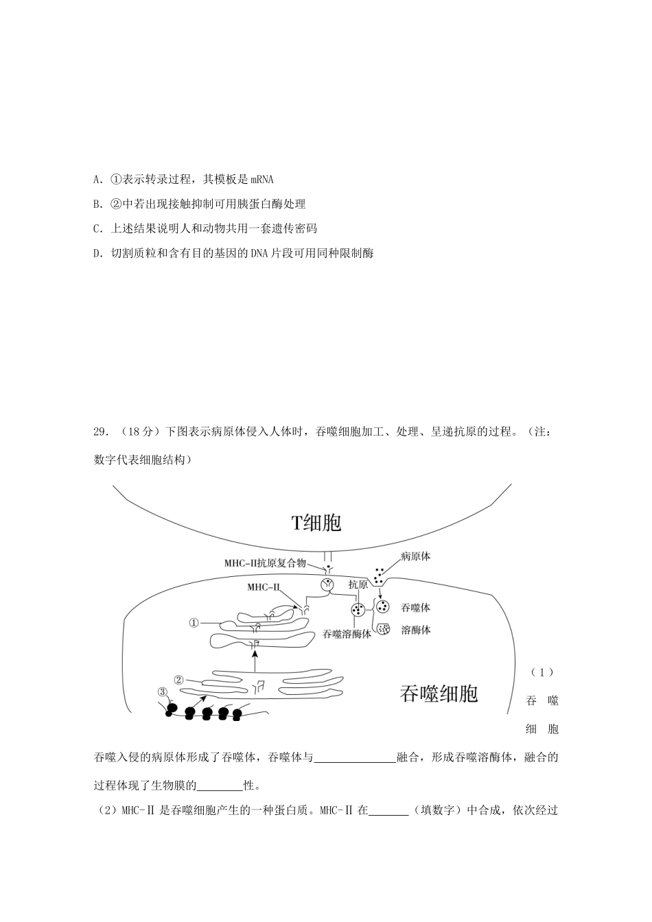 高考理综（生物部分）压轴卷3_第2页