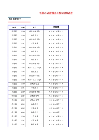 高考数学真题分类汇编 专题03 函数概念与基本初等函数 文（含解析）-人教版高三数学试题