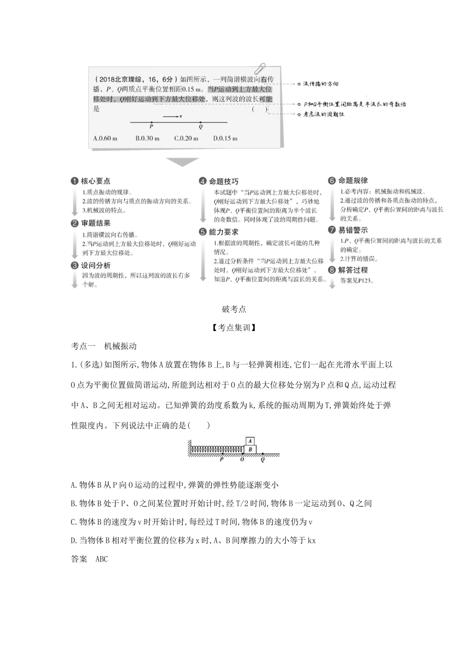 高考物理大一轮复习 专题八 机械振动和机械波练习-人教版高三物理试题_第2页