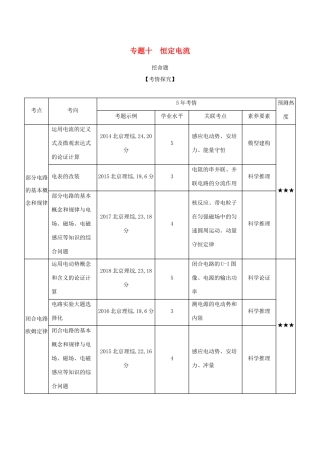 高考物理大一轮复习 专题十 恒定电流练习-人教版高三物理试题