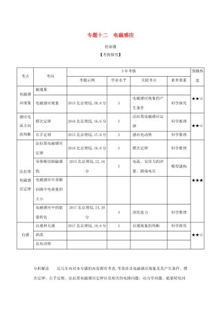 高考物理大一轮复习 专题十二 电磁感应练习-人教版高三物理试题