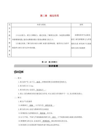 高考物理一轮复习 第二章 相互作用 第1讲 重力和弹力教材研读练习（含解析）-北京版高三物理试题
