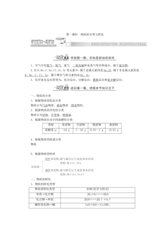 （同步课堂）高中化学 丰富多彩的化学物质章节精细讲解期末专练 苏教版必修1