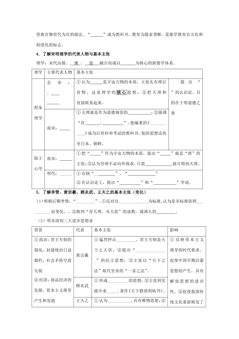 高考历史《文化史》专题一 中国传统文化主流思想的演变考点专题提练_第2页