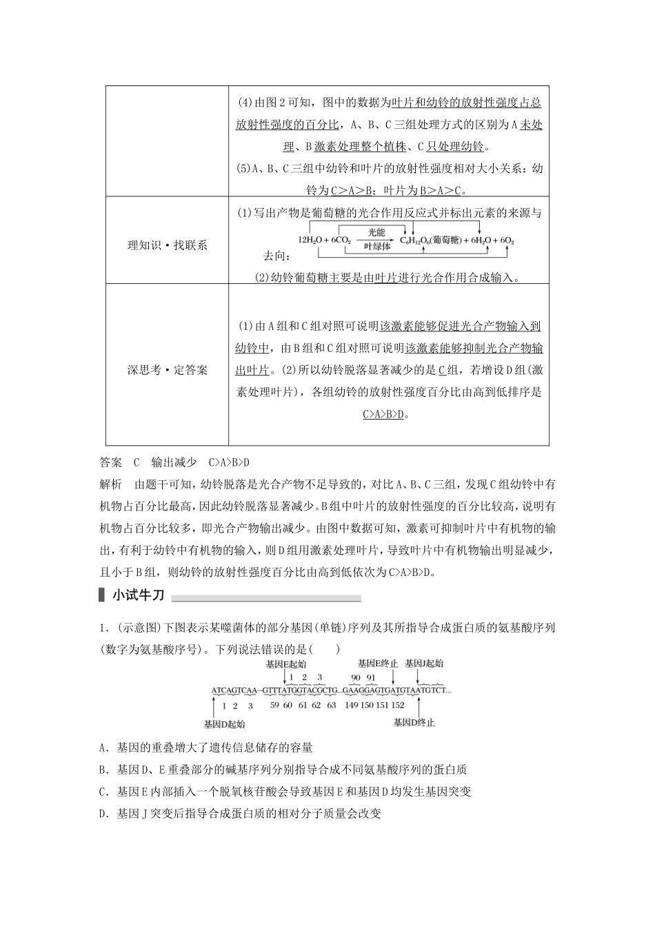 高考生物二轮复习 考前三个月 题型集训 专项1 热点题型模板练 题型4 图示图解类解题模板练-人教版高三生物试题_第2页