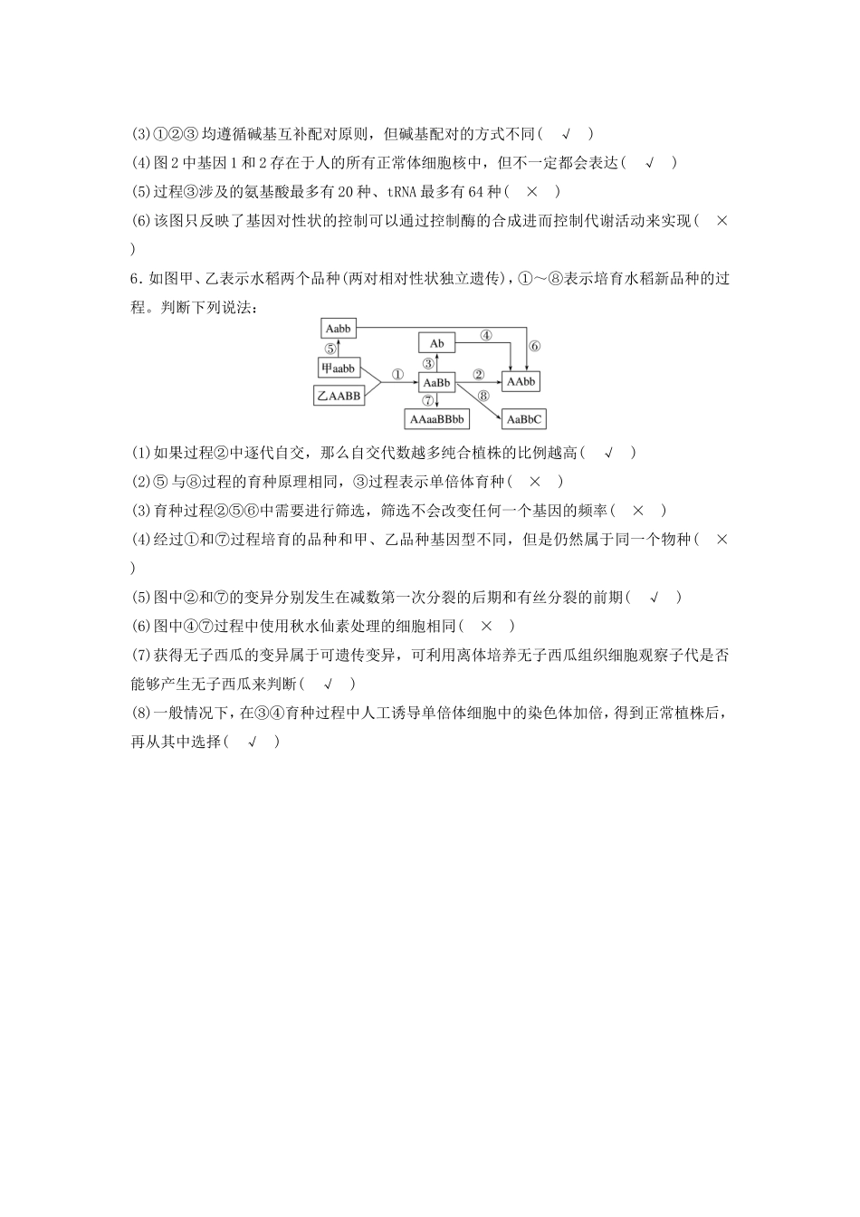 高考生物二轮复习专项4 考前回扣保温练 保温措施2 重点图示强化练4 遗传的物质基础、变异和育种相关图示-人教版高三生物试题_第3页