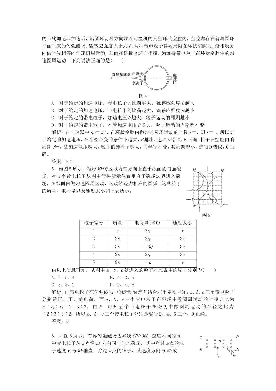 高考物理 课时跟踪训练 第1部分 第三章 第4节 磁场对运动电荷的作用 洛伦兹力（含解析） 新人教版选修3-1_第2页