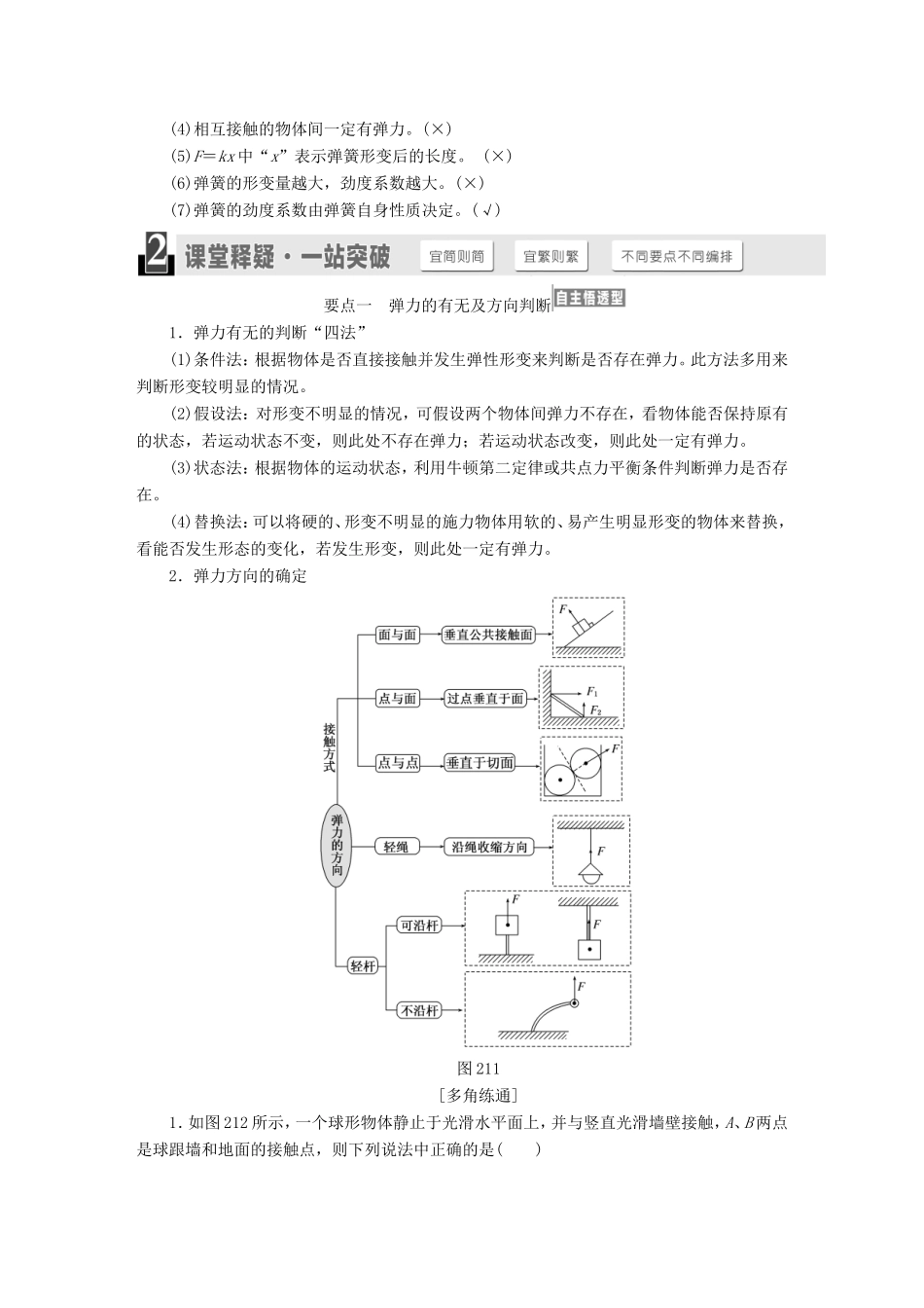 高考物理一轮复习 第二章 相互作用章节同步练习-人教版高三物理试题_第2页