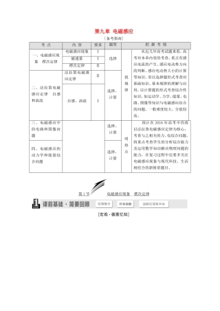 高考物理一轮复习 第九章 电磁感应章节同步练习-人教版高三物理试题