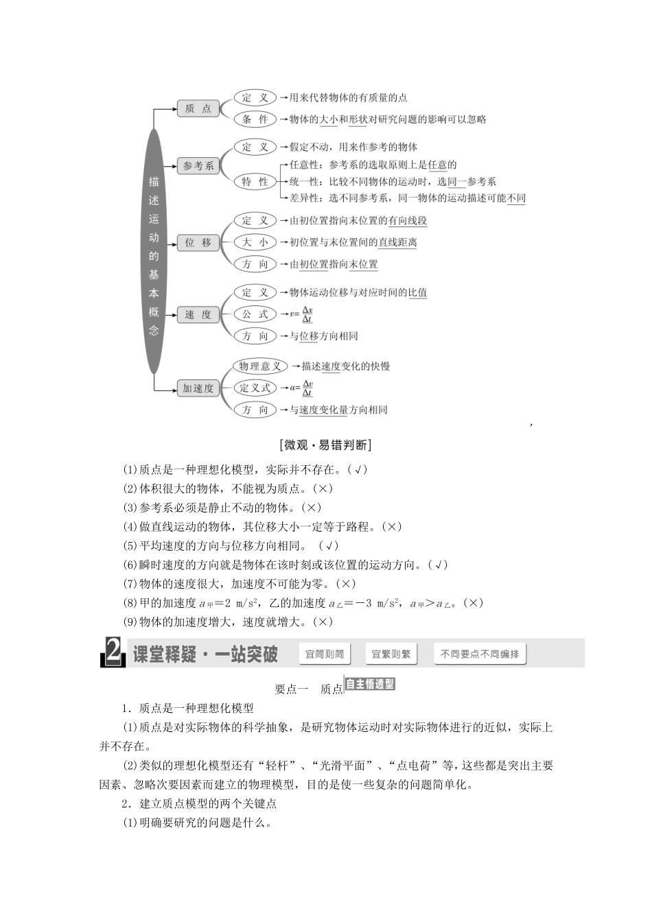 高考物理一轮复习 第一章 运动的描述 匀变速直线运动章节同步练习-人教版高三物理试题_第2页