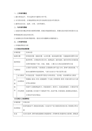 高考地理核心考点冲刺 区域地理特征和3S技术应用强化题根训练 