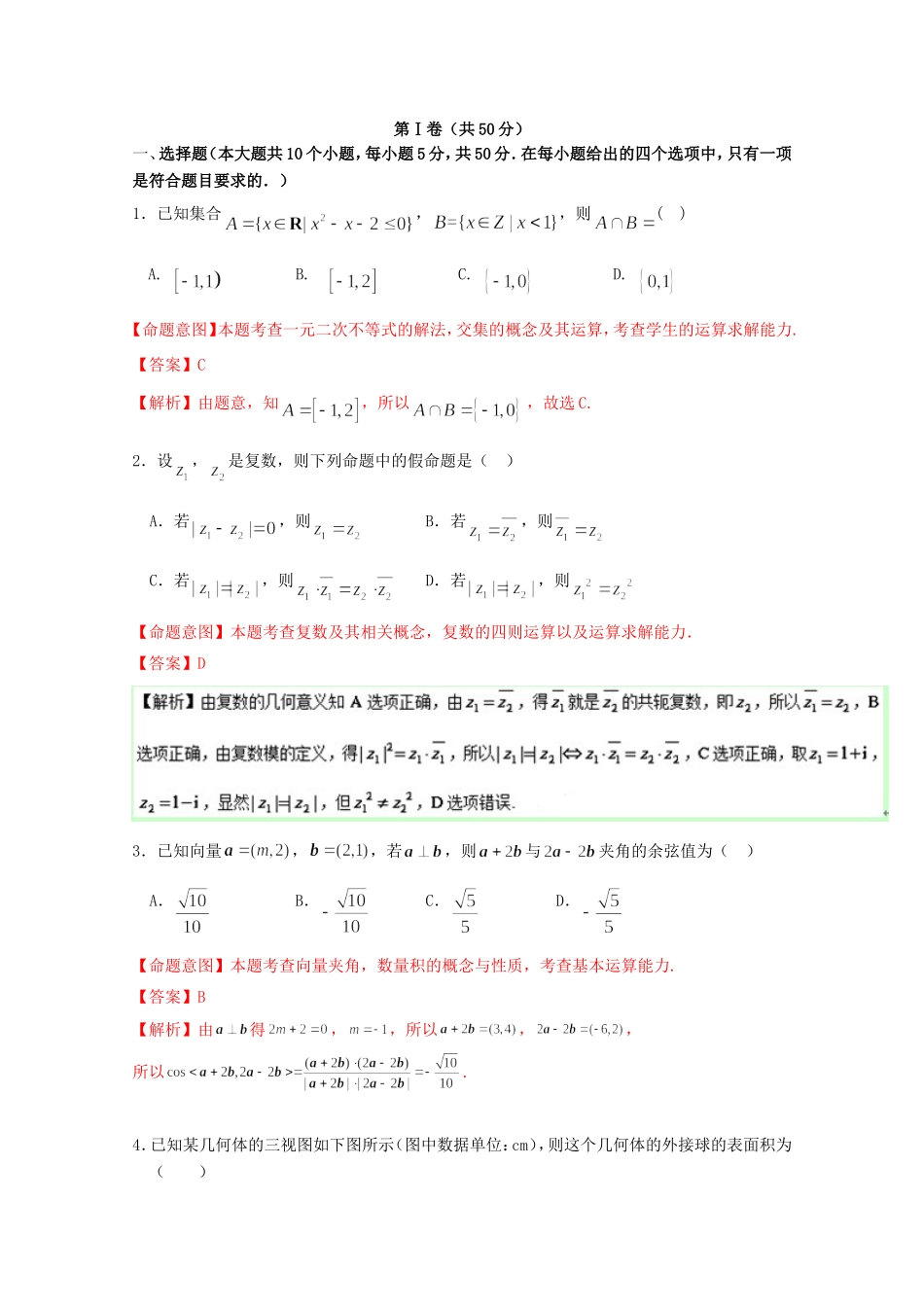高考数学冲刺卷07 理-人教版高三数学试题_第1页