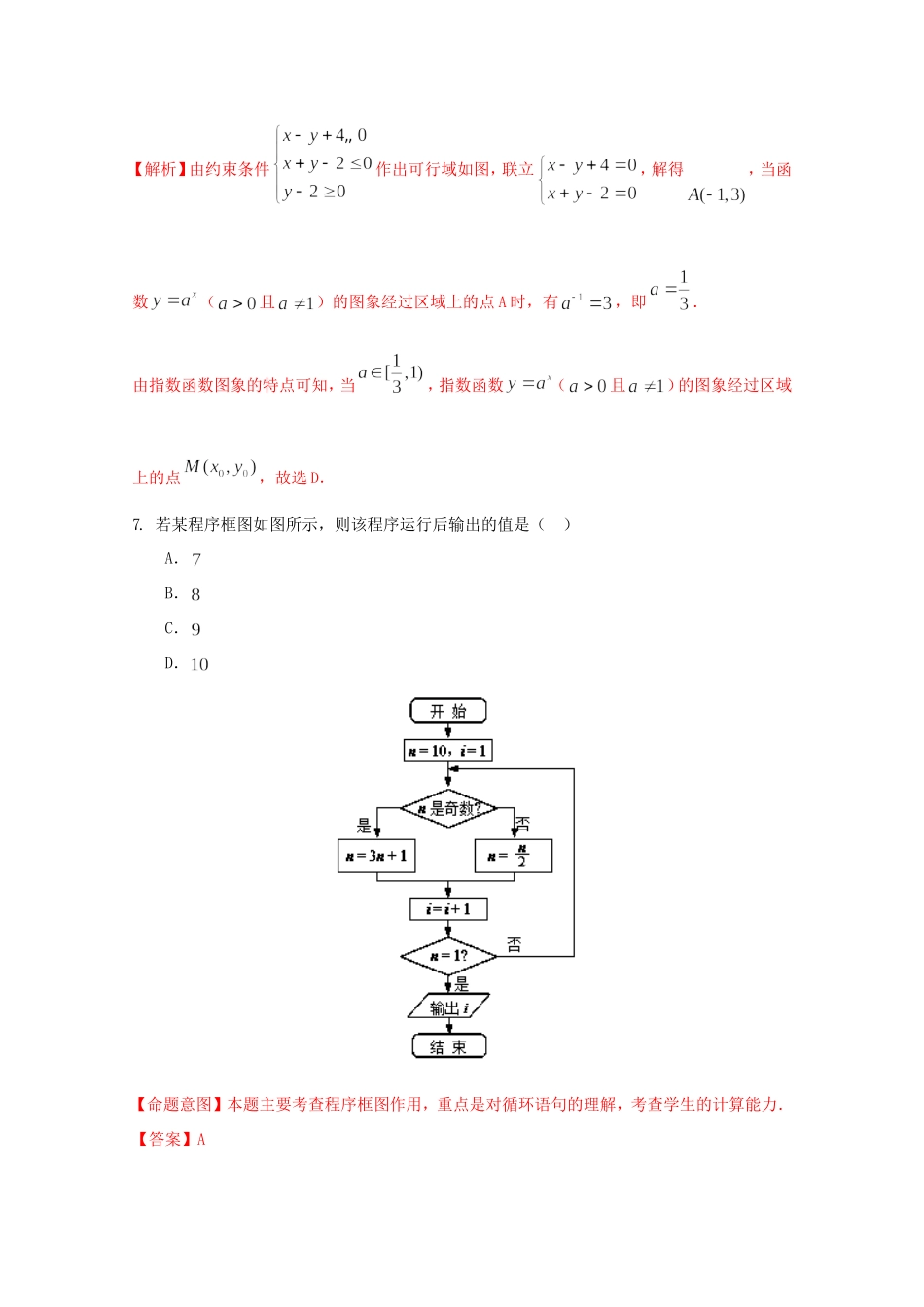 高考数学冲刺卷09 文-人教版高三数学试题_第3页