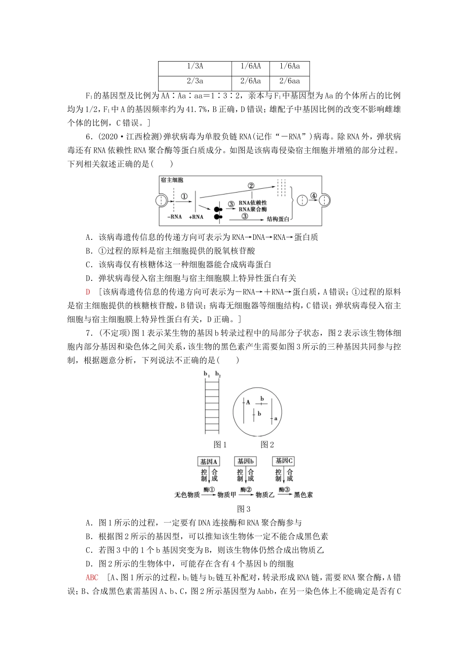 高考生物二轮复习 命题点专练7 遗传的分子基础、变异与进化（1）（选择题）（含解析）-人教版高三生物试题_第3页
